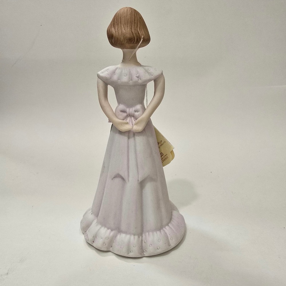 Enesco Growing Up Birthday Girls Figurine Age 13 Brunette Girl‎ Lavender Gown - Picture 4 of 6